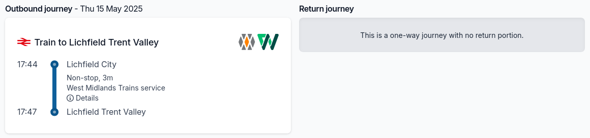 Journey summary screen
